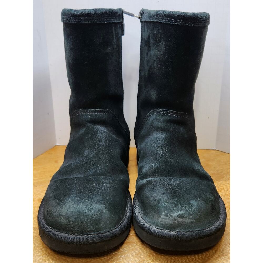 UGG Australia Women's‎ Black Suede Shearling Lined Side Zip Boots Size 8